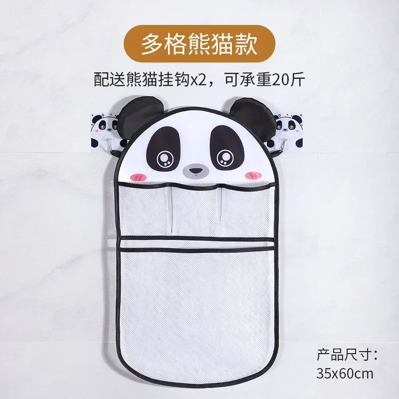 Cesta colgante de ducha de animales de dibujos animados, bolsa de malla bonita, organizador de almacenamiento para el baño, soporte para niños, bolsa de red para juguetes de agua para baño de bebé
