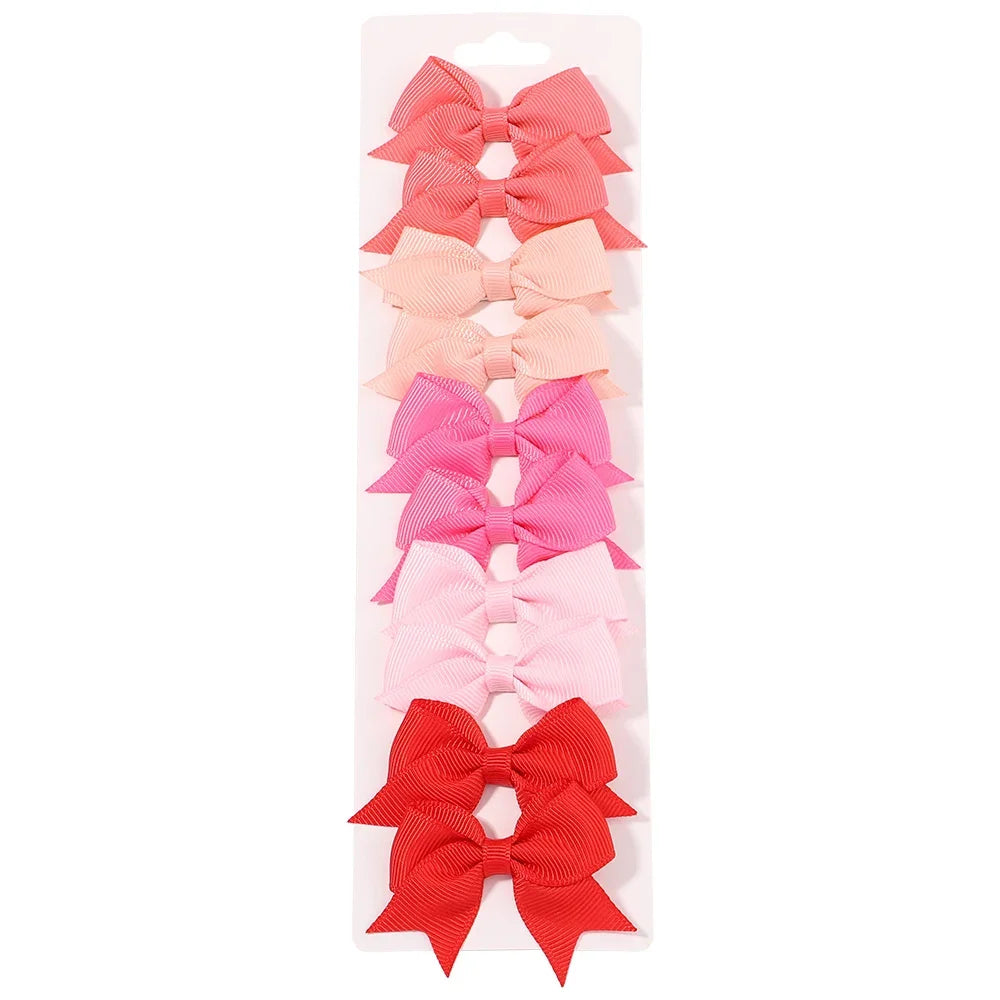 10 unids/lote de pinzas para el pelo con lazo de Color sólido para niñas, horquilla con lazo hecha a mano, Mini pasadores, accesorios para el cabello para niños