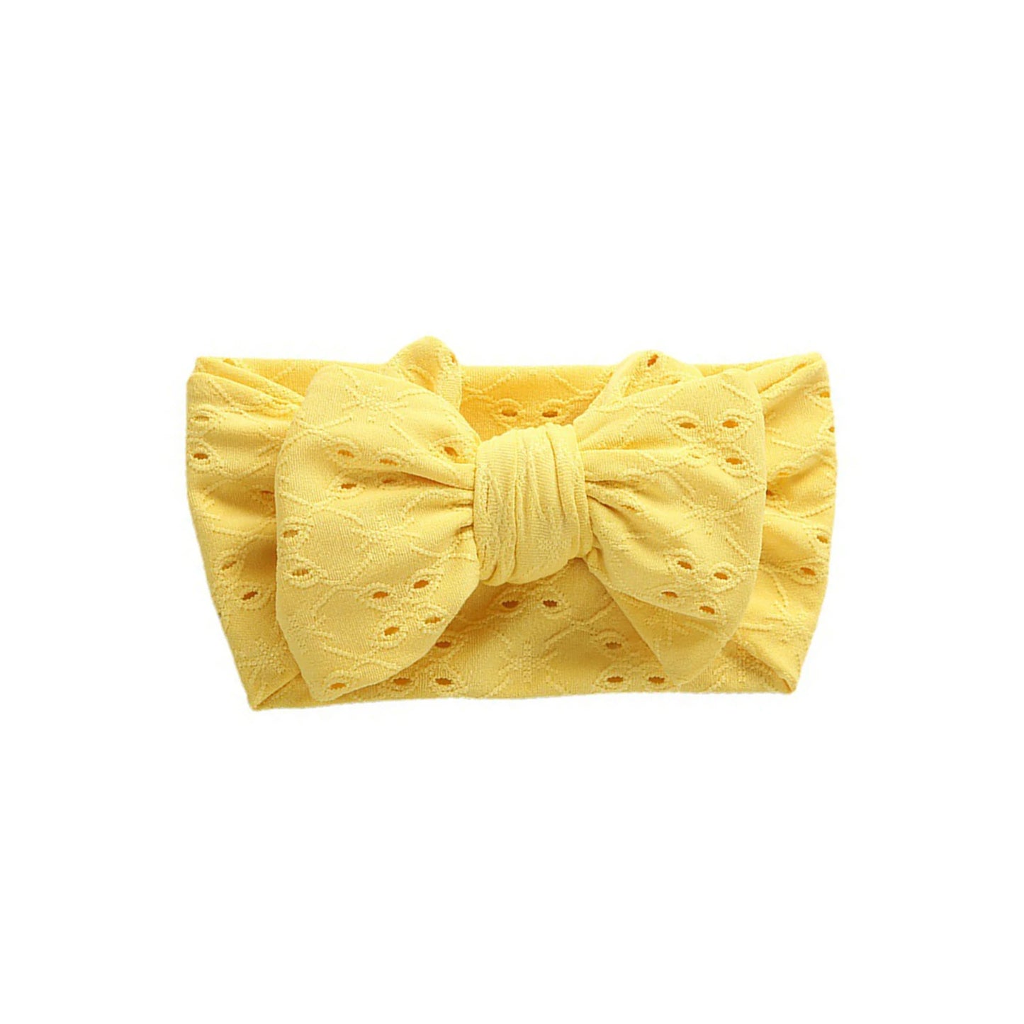 Banda para el pelo para bebé recién nacido, diadema de lazo elástico con agujero hueco de encaje bordado, accesorios para fotos, regalo de cumpleaños