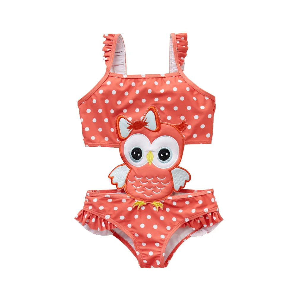 Kavkas 2025, traje de baño de verano para bebé, una pieza 1-8T, Animal de dibujos animados, bonito diseño de abeja, traje de baño elástico para niñas, ropa de playa para bebés