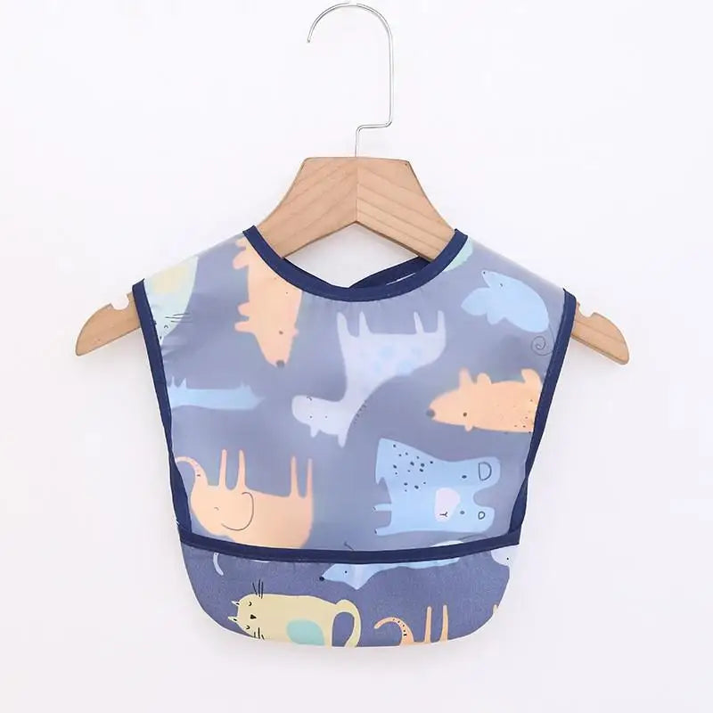 Bufanda de manga larga para bebés y niños pequeños, bata artística impermeable, babero para alimentar, delantal con bolsillo, Baberos Bandana de tela para eructar para niños y niñas