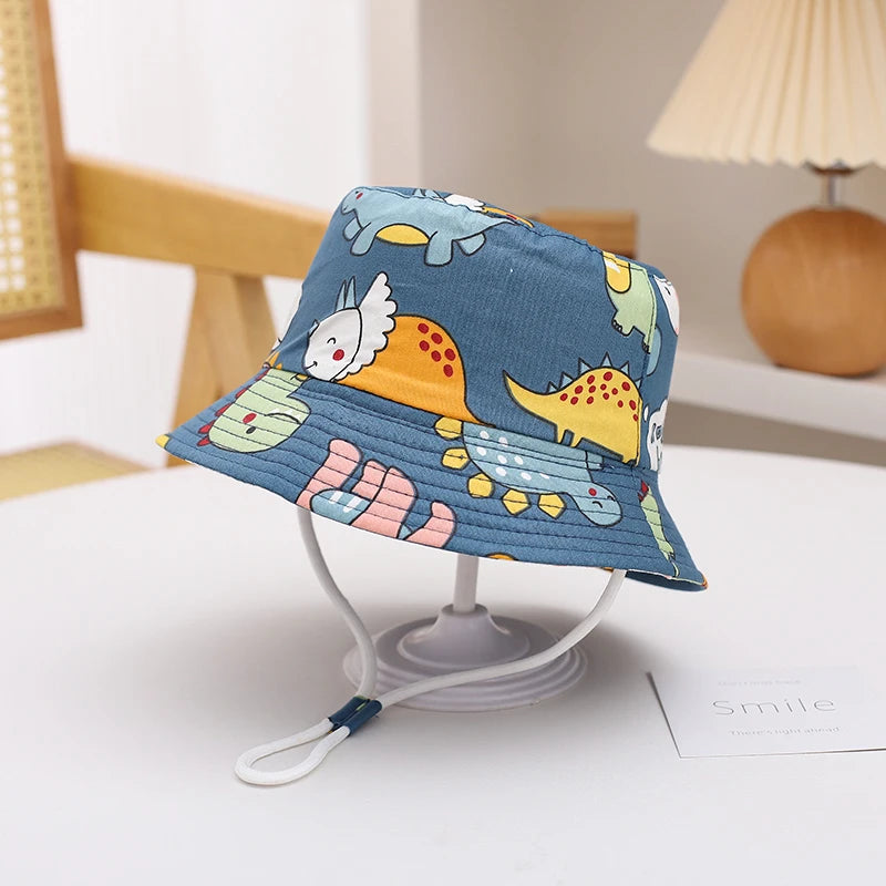 Sombrero de Sol de Panamá para bebé, gorra de pescador de dibujos animados para niño y niña, sombrero de cubo para bebé al aire libre, novedad de verano y otoño