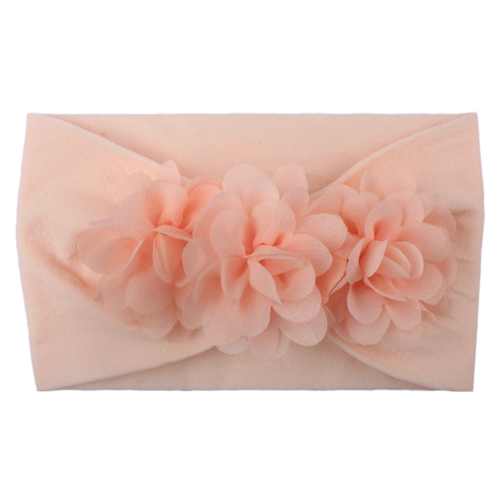 Vendaje para el cabello, diadema con lazo, turbante para niños recién nacidos, accesorios para niñas, flor Floral, elástico liso suave