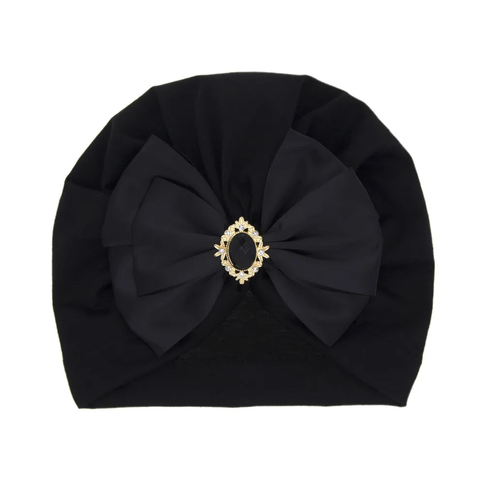 1 pieza, gorro estampado para bebé, gorro para niños, lazo para niñas recién nacidas, accesorios de fotografía de diamantes, gorro para primavera y otoño, accesorios infantiles