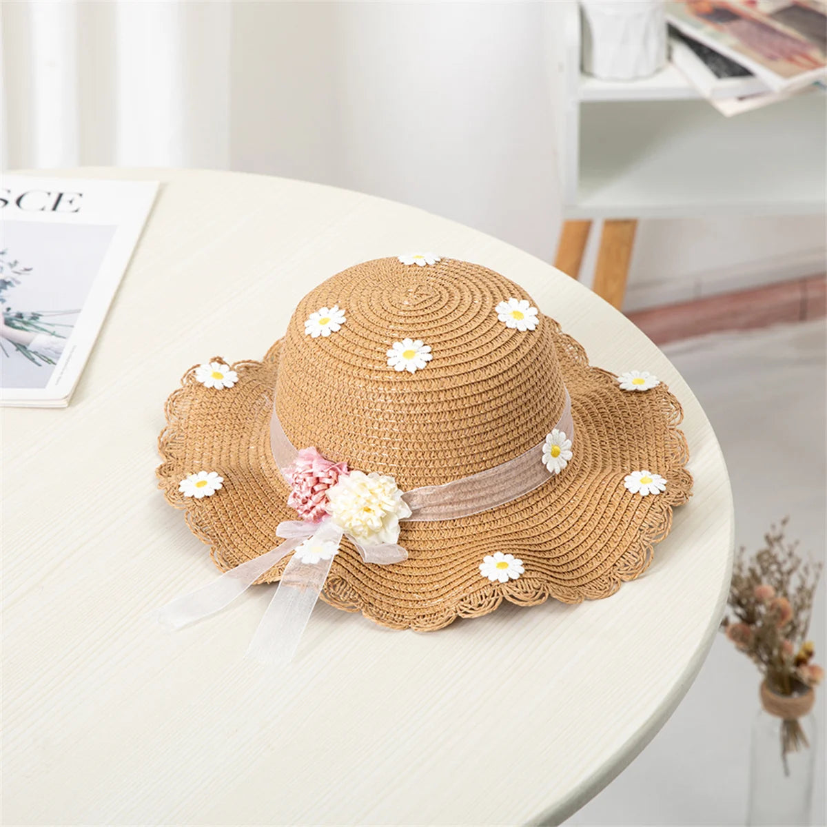 Sombrero de Sol para niños y niñas, conjunto de gorro con bolsa de paja, protección solar de viaje para bebé, sombreros de playa, sombrero de pescador para el sol, novedad de verano