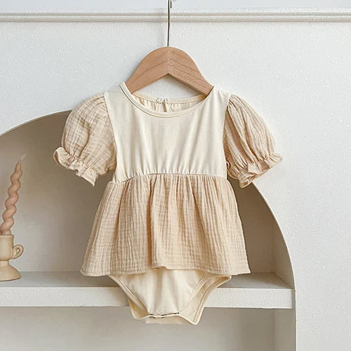 Body de verano para niña pequeña, mono sin mangas de algodón empalmado para niña recién nacida, ropa para niña de 0 a 24 meses, novedad de 2024