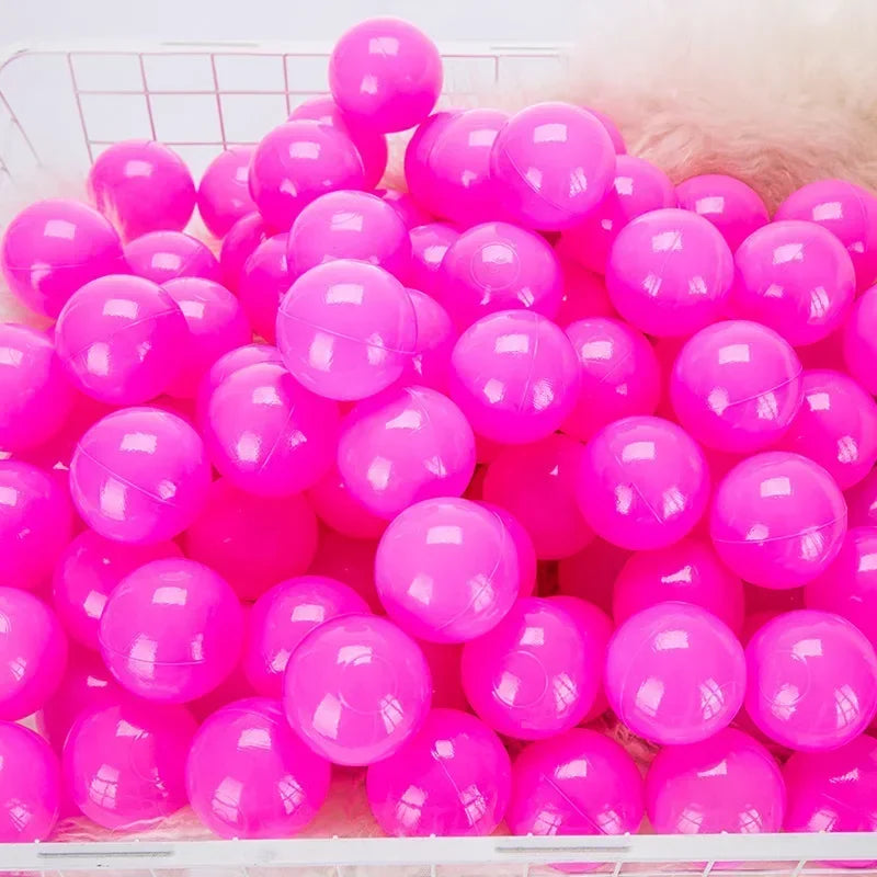 50 Uds. Bolas de plástico de colores para bebé, piscina de agua, pelota de ola oceánica, piscina para niños con aro de baloncesto, casa de juegos, tiendas de campaña al aire libre, accesorios de juguete