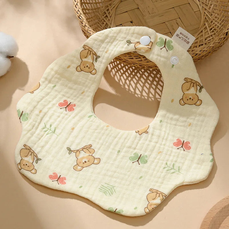 Babero de gasa de algodón para bebé, accesorios para bebés, delantal para bebé recién nacido, babero para alimentar, paños para eructar de muselina de 6 capas, toalla para Saliva para niños recién nacidos