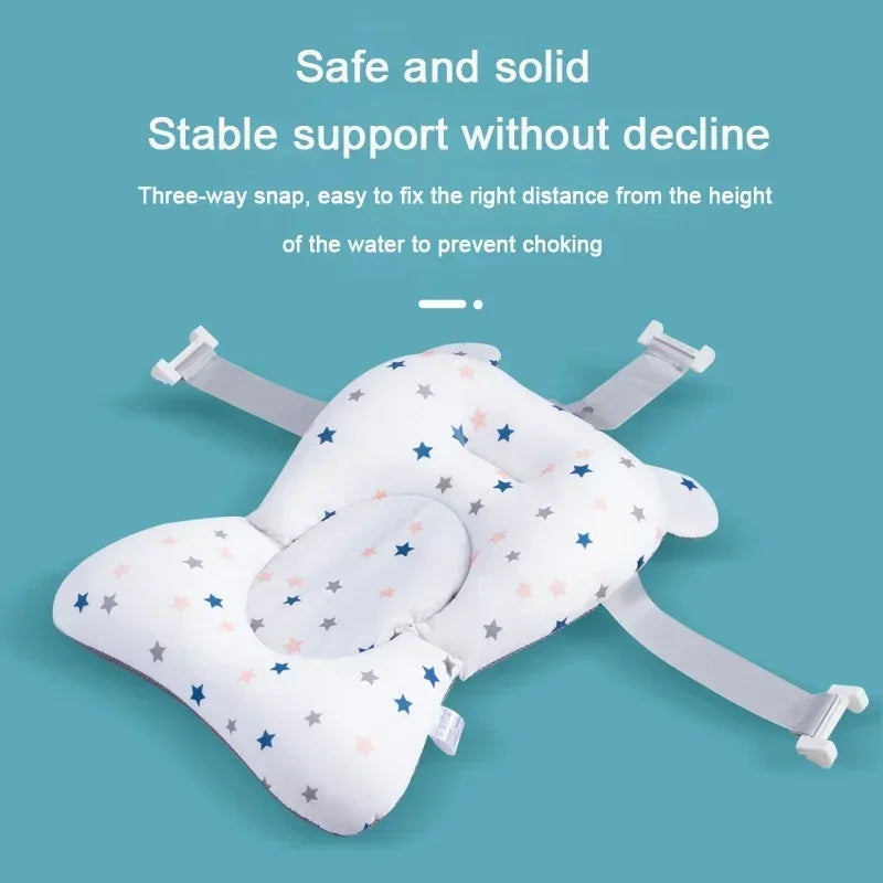 Cojín de ducha para bañera Ajustable, asiento de soporte para recién nacido, asiento de baño para bebé, almohadilla de agua flotante, almohadilla para bañera de bebé plegable portátil