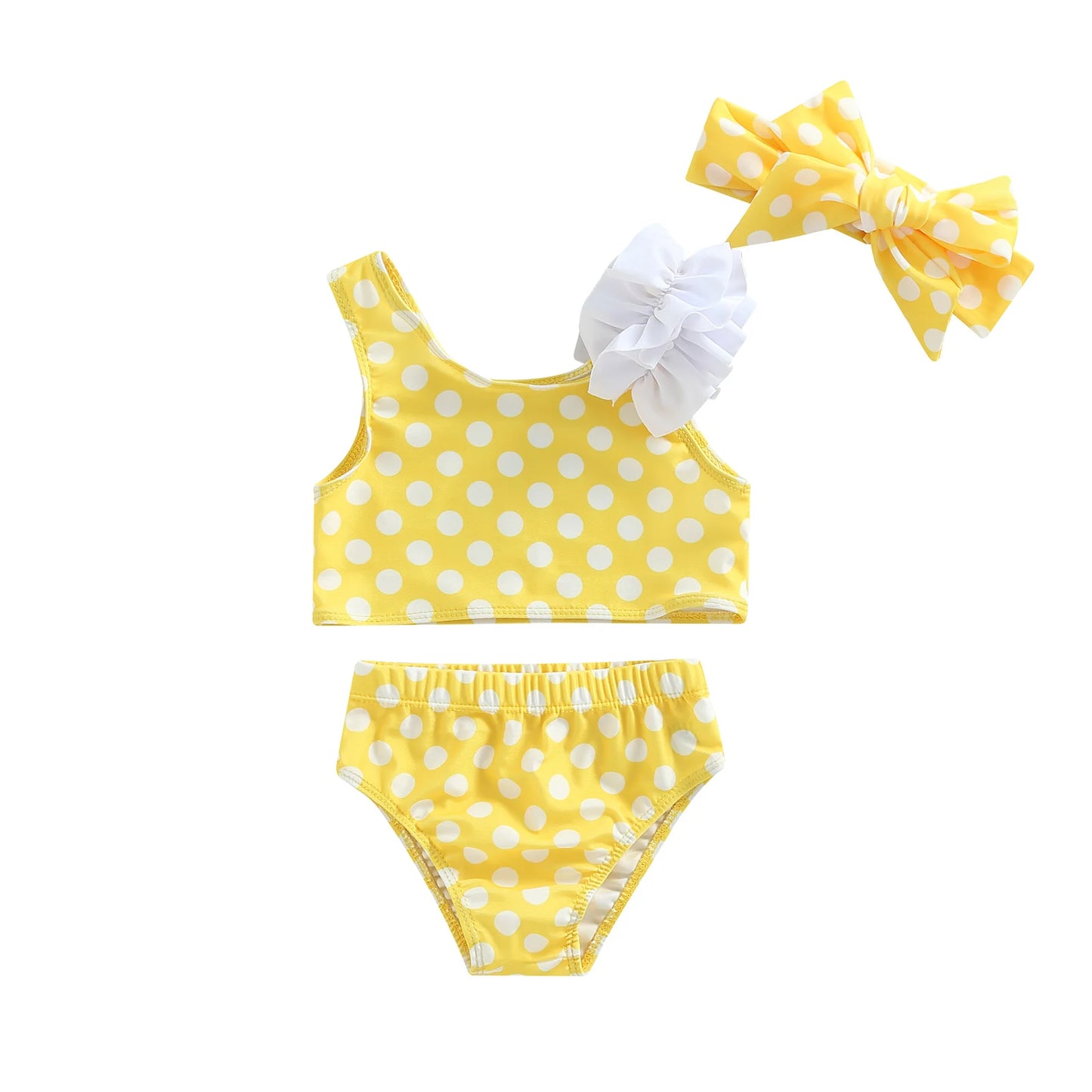 Citgeett Traje de baño de verano para niñas, sin mangas, con estampado de pastel, ropa de playa + pantalones cortos, conjunto de ropa
