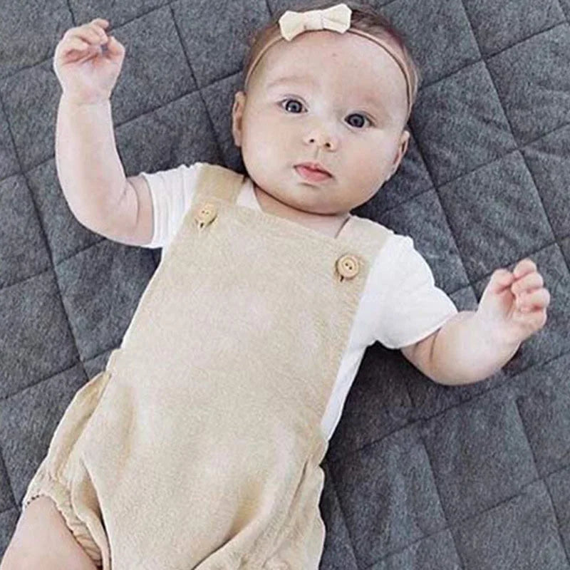 Ropa de moda para bebés recién nacidos, monos para niñas, ropa de algodón de Color sólido con cuello cuadrado, ropa de verano para bebés de 0 a 24 meses