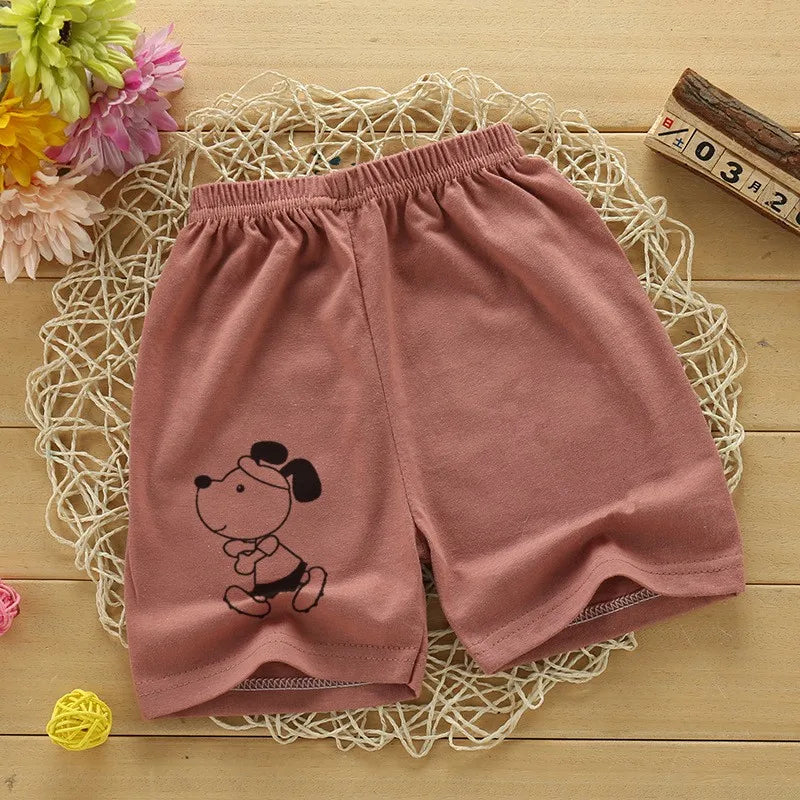 Verano niños niño 2 uds pantalones cortos de algodón suave ropa Casual transpirable niños niña bebé raya de dibujos animados deportes playa medio pantalón 2-5 Y