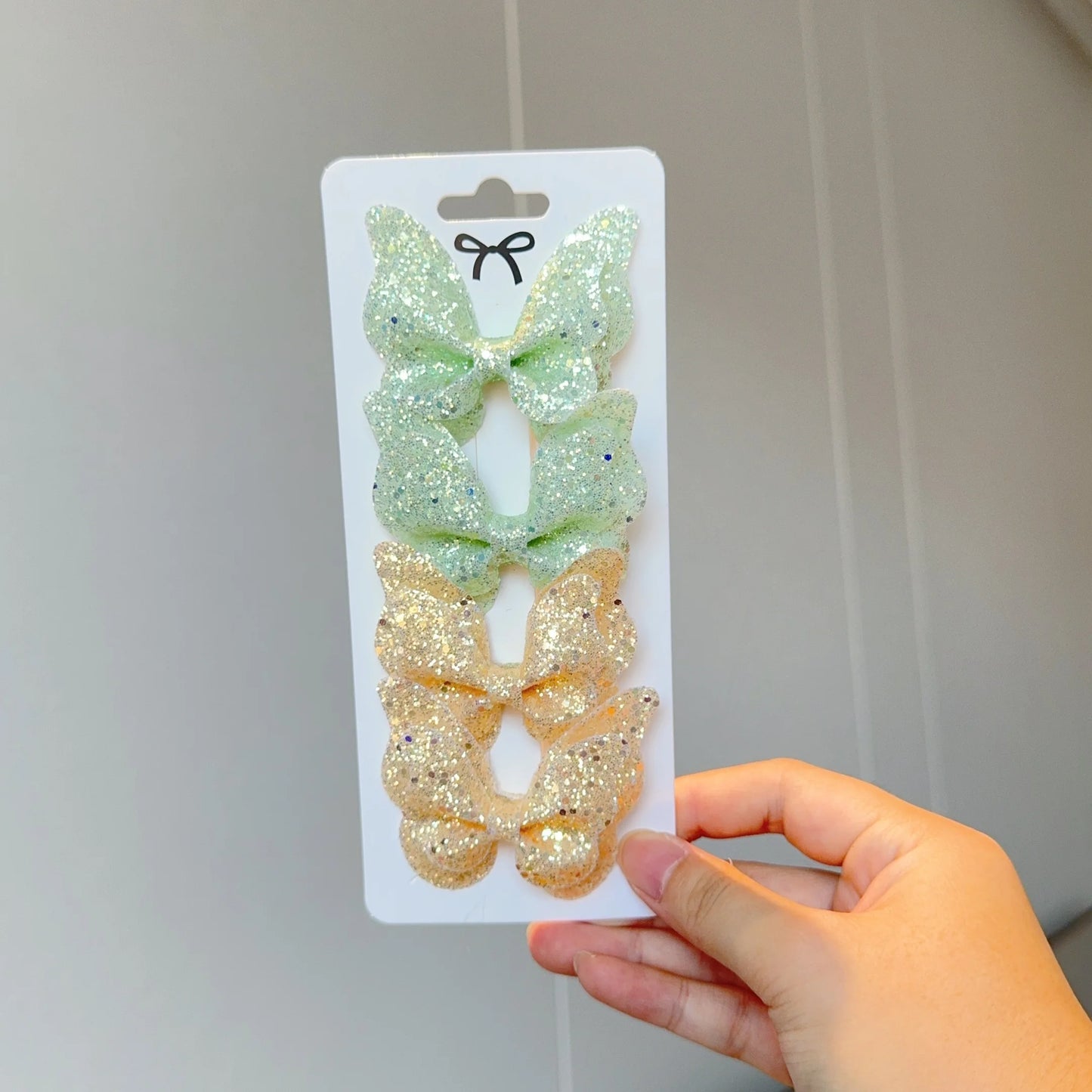 4 Uds. De lazos para el pelo de mariposa lisos y pinzas para el pelo para niñas, accesorios para el cabello de cuero para niños, horquillas, pasadores, tocados de regalo