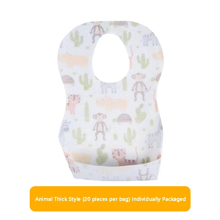Babero desechable para bebé, servilleta para saliva, bolsa de comida para niños, sin lavado, impermeable, antisuciedad, artefacto para comer, portátil, súper suave