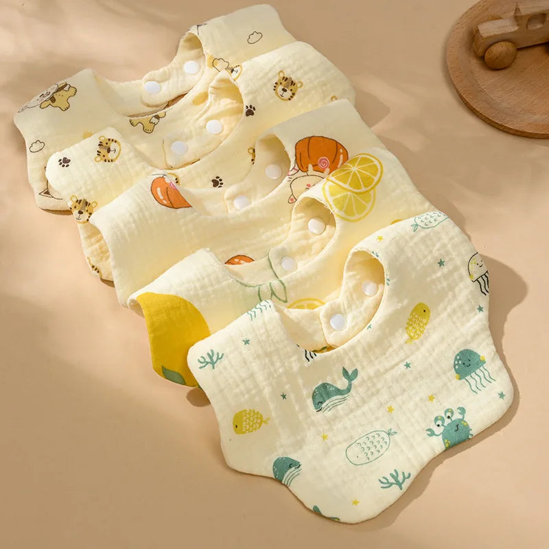 Babero de gasa de algodón para bebé, accesorios para bebés, delantal para bebé recién nacido, babero para alimentar, paños para eructar de muselina de 6 capas, toalla para Saliva para niños recién nacidos