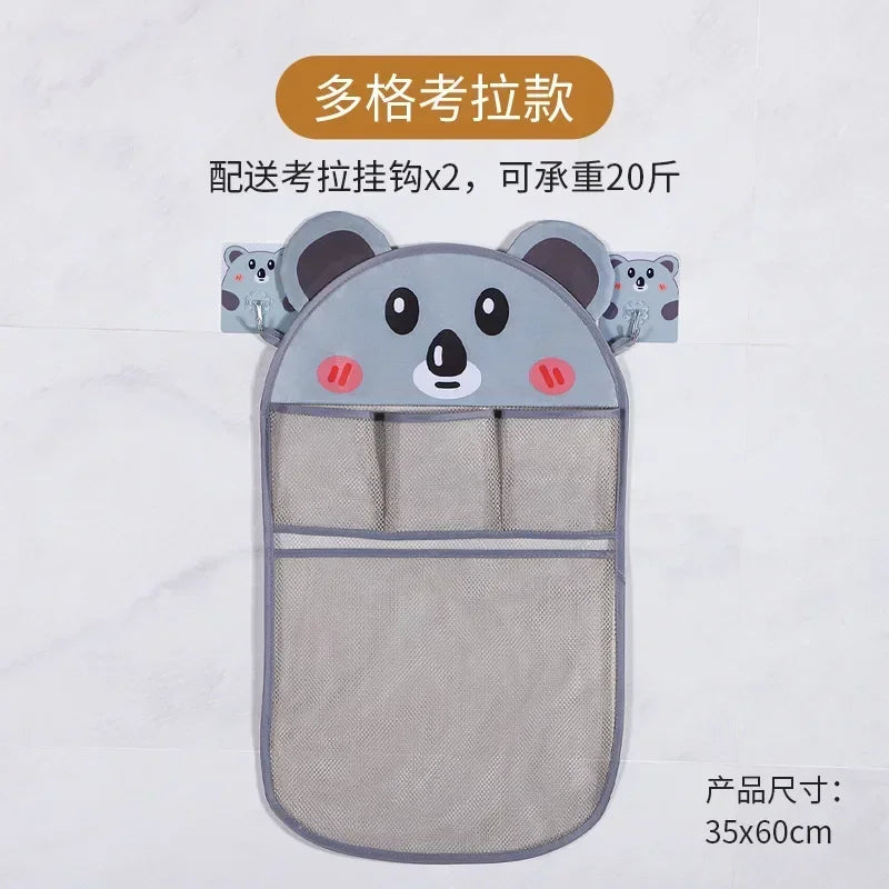 Cesta colgante de ducha de animales de dibujos animados, bolsa de malla bonita, organizador de almacenamiento para el baño, soporte para niños, bolsa de red para juguetes de agua para baño de bebé