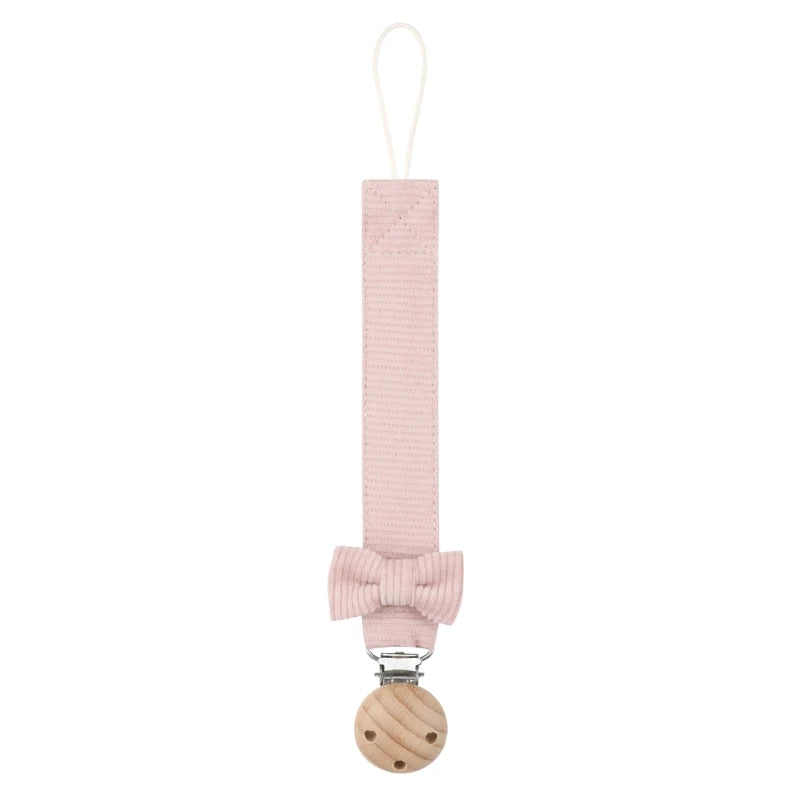 Cadena chupete con Clip madera y diseños lazos, Clip para chupete colorido y que llama atención, soporte para para