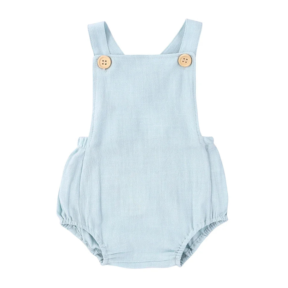 Ropa de moda para bebés recién nacidos, monos para niñas, ropa de algodón de Color sólido con cuello cuadrado, ropa de verano para bebés de 0 a 24 meses