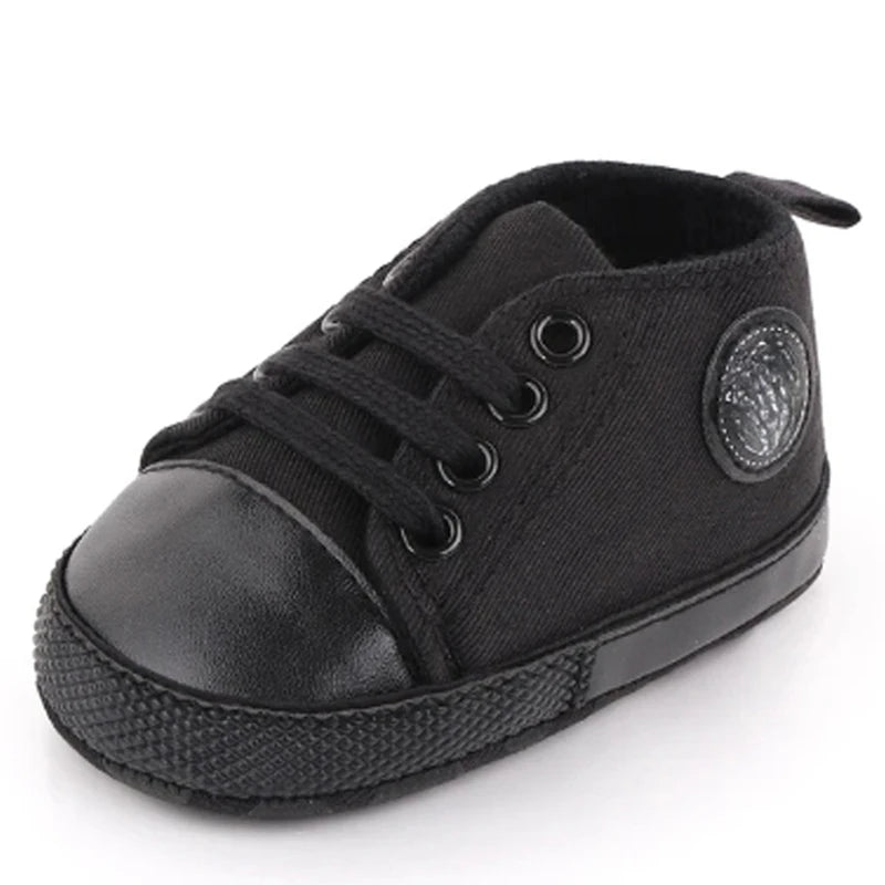 Zapatos clásicos de lona para bebé, zapatillas informales para recién nacido, primeros pasos, suela suave, antideslizante, D2486