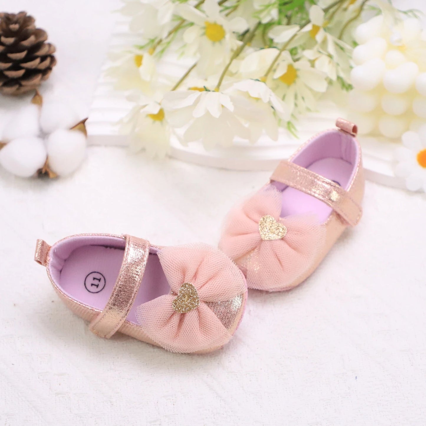 Zapatos de paso para bebé, primer par de zapatos para niños pequeños, zapatos de bebé, zapatos de moda antideslizantes transpirables para niñas, estilo de encaje de princesa