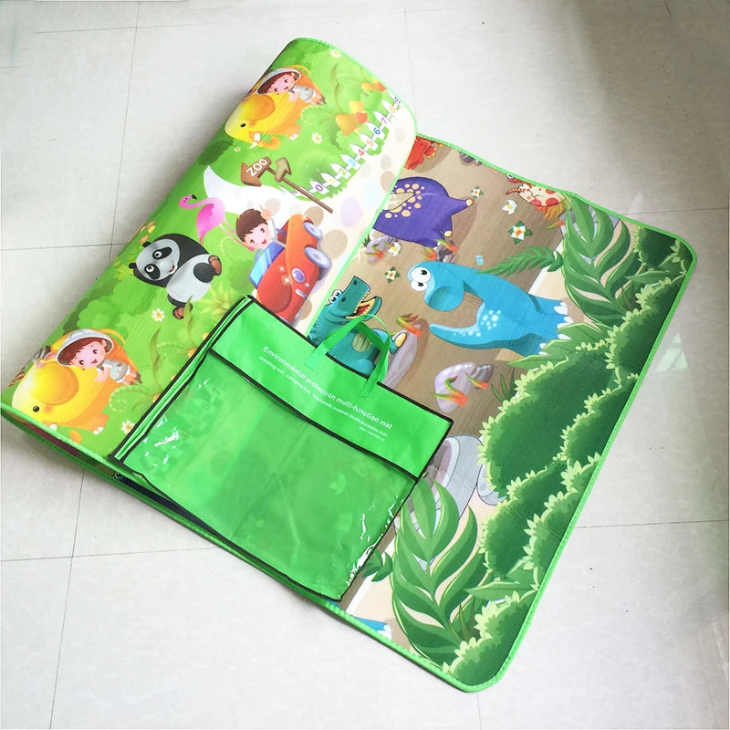 Alfombra de juegos para bebés, alfombra de animales de doble cara para niños, juguetes educativos para niños, suelo suave, alfombra para gatear, juego de actividades, gimnasio