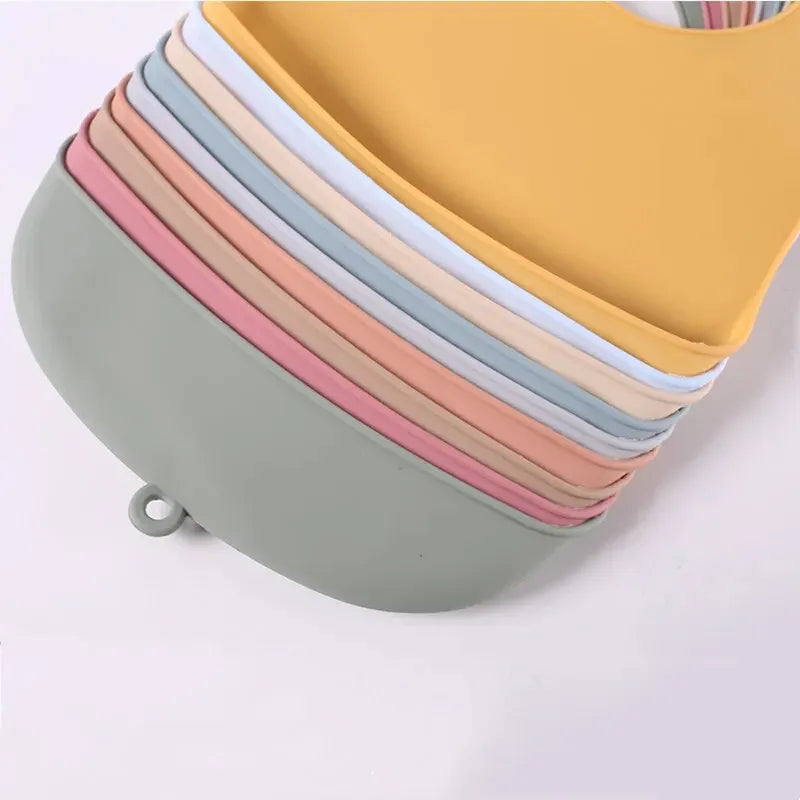 Baberos de silicona para comer para bebés, Baberos para bebés fáciles de limpiar, toalla babeante, Baberos impermeables de silicona para niños