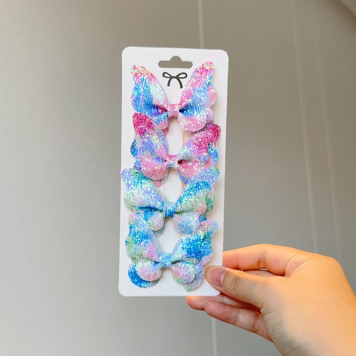 4 Uds. De lazos para el pelo de mariposa lisos y pinzas para el pelo para niñas, accesorios para el cabello de cuero para niños, horquillas, pasadores, tocados de regalo