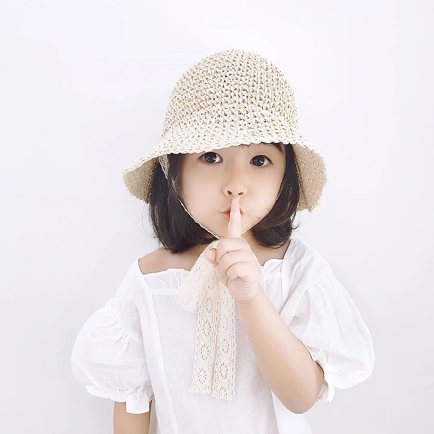 Sombrero de encaje a la moda para bebé, gorro de paja con lazo para niña, sombrero de playa para niño, sombrero de Panamá, sombreros y gorras de princesa para bebé, 1 unidad