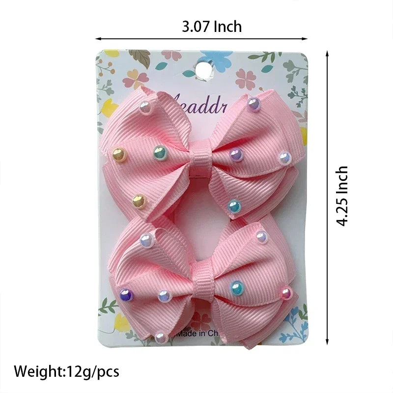 2 uds. De lazos para el pelo lisos para bebé, pinzas para el pelo, horquilla con lazo para niña, pasadores con lazo, accesorios para el cabello para niños