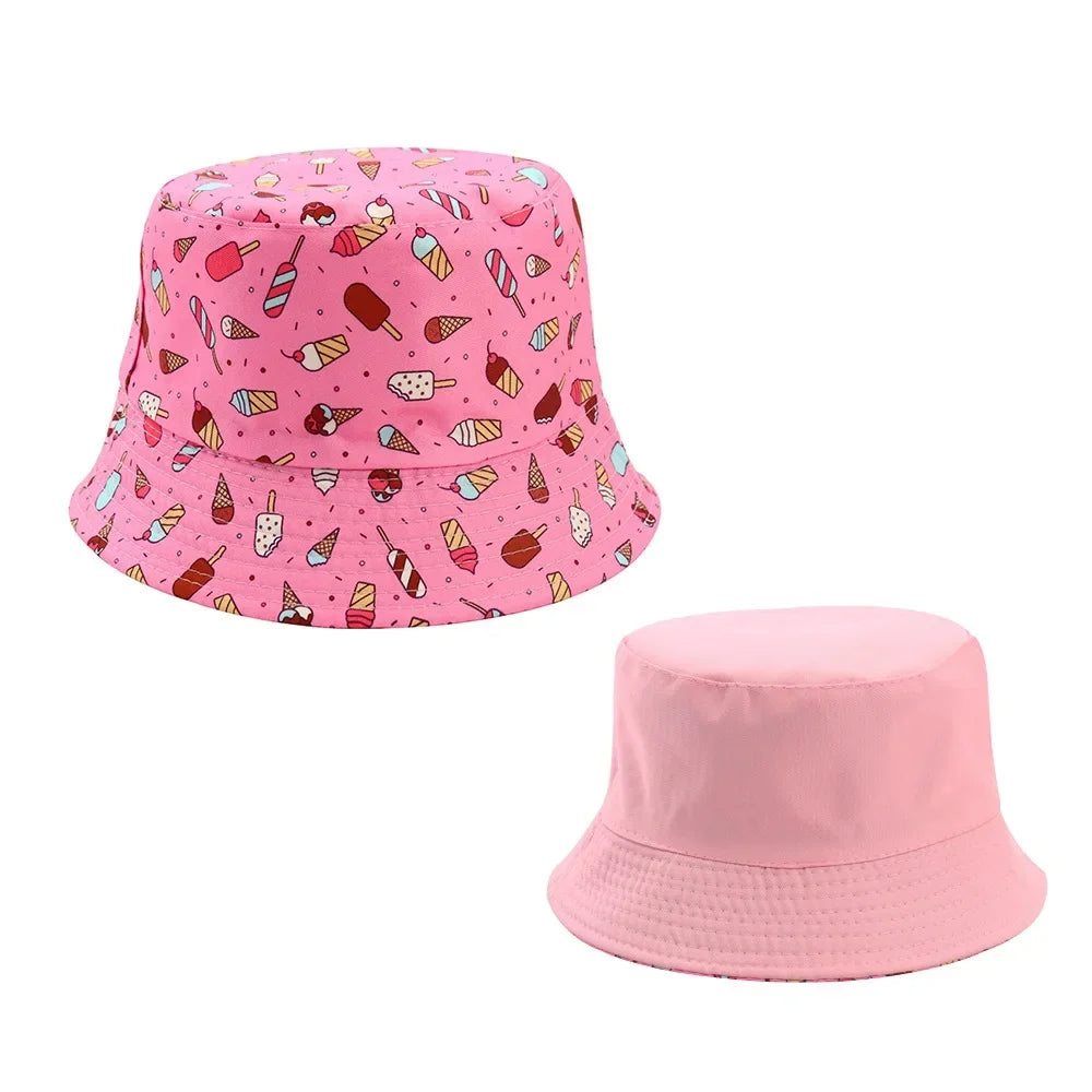 Sombrero de pescador de doble cara para bebé, bonito unicornio con letras bordadas, gorra de pescador para niños y niñas, sombrero para el sol para niño al aire libre para primavera y verano