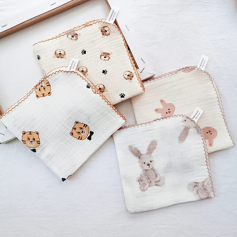Toalla de algodón para la cara del bebé, artículos para bebé recién nacido, Baberos de muselina de 4 capas para bebé, pañuelo, toalla suave para Saliva, paños triangulares para alimentación y eructar