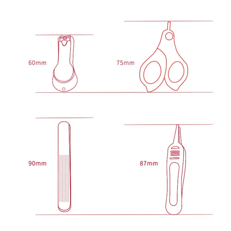 Tijeras para uñas para bebés recién nacidos, herramientas para el cuidado de las uñas, tijeras para uñas portátiles de seguridad para niños, pinzas recortadoras con caja, juego de Arte de uñas para niños