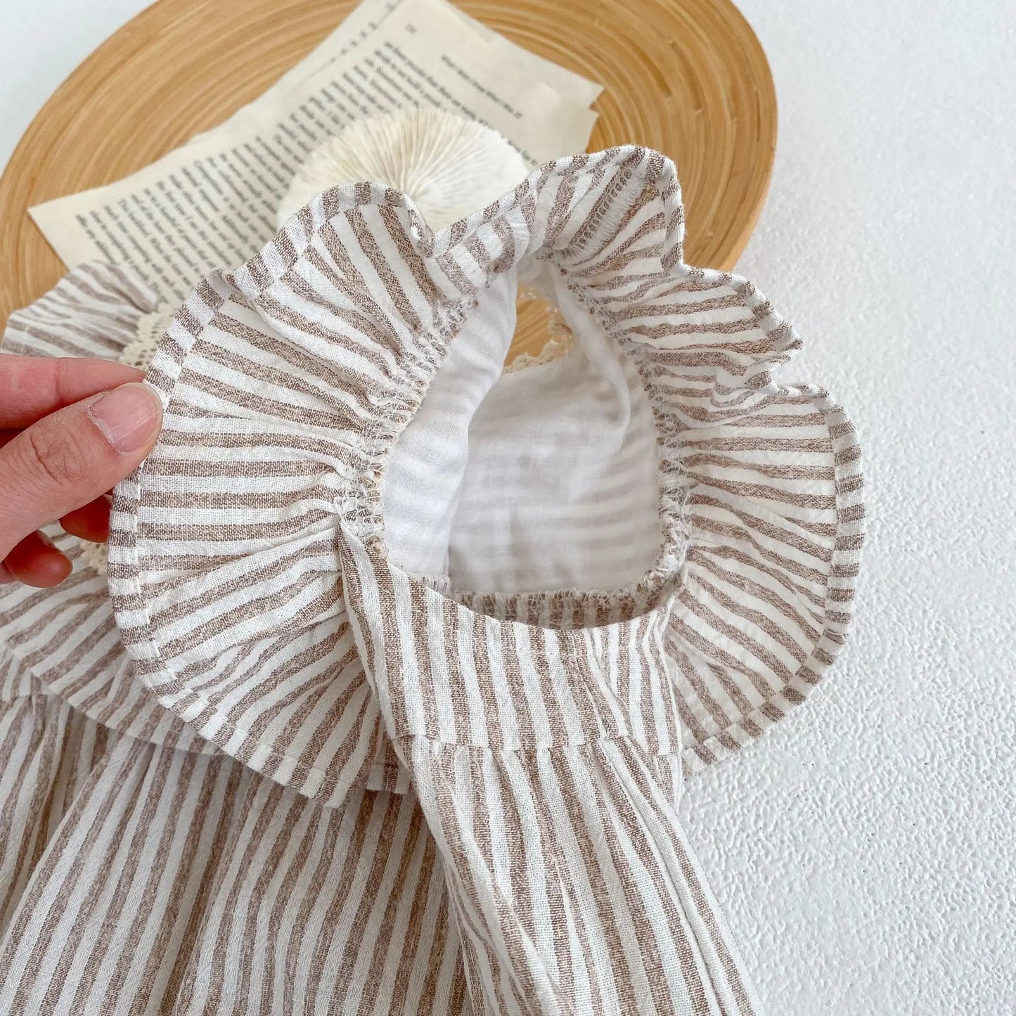 Ropa de moda para niñas de 0 a 6 años, vestido de encaje a rayas, novedad de verano, pelele para niñas, traje a juego para hermanas, vestidos de princesa
