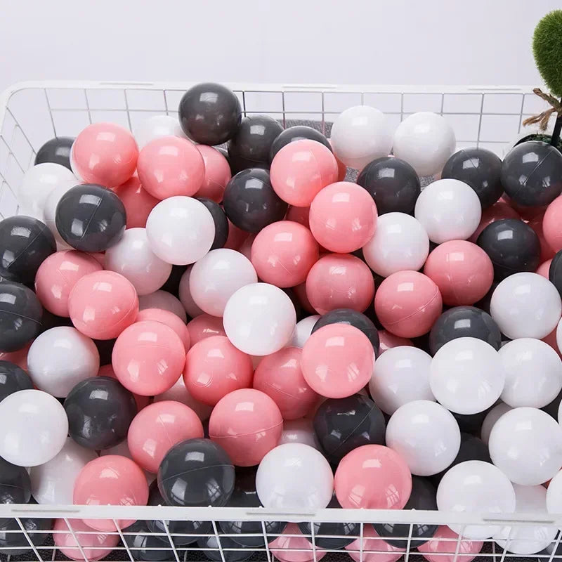 50 Uds. Bolas de plástico de colores para bebé, piscina de agua, pelota de ola oceánica, piscina para niños con aro de baloncesto, casa de juegos, tiendas de campaña al aire libre, accesorios de juguete