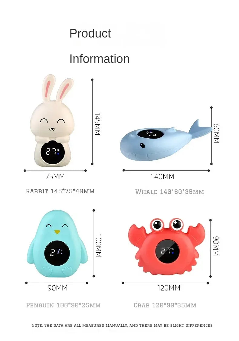 Medidor de temperatura de baño para bebé, medidor de temperatura de baño Digital flotante para agua, pantalla LED, probador de temperatura, dibujos animados de seguridad