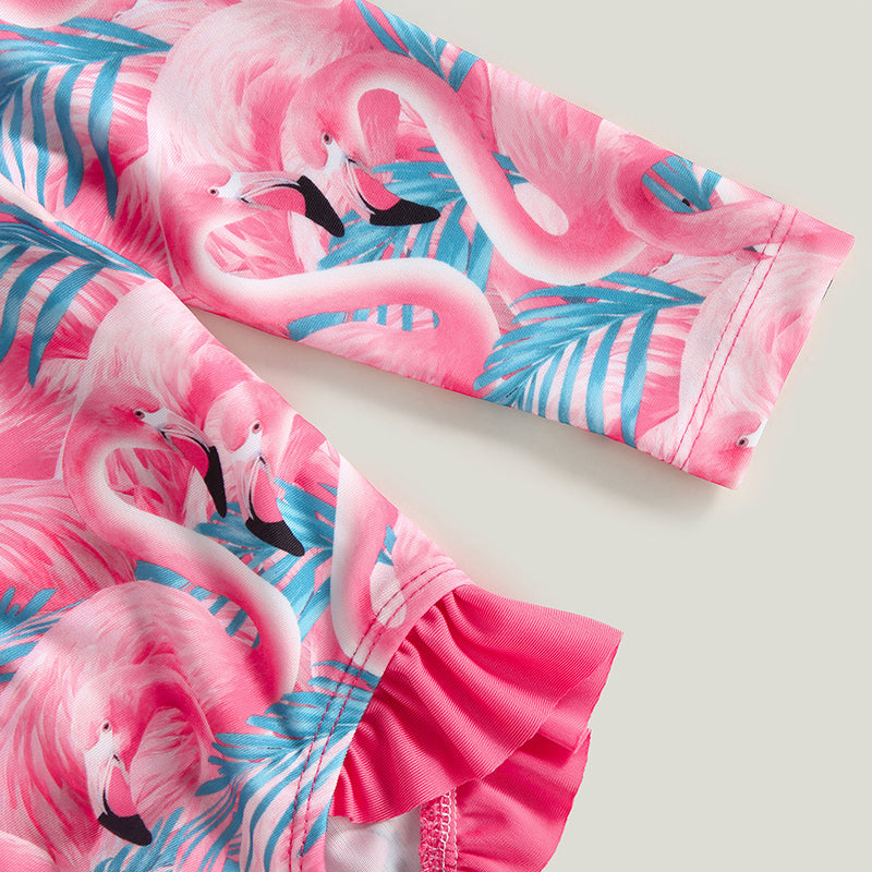 Traje de baño de manga larga para bebé y niña pequeña, Bañador con estampado de fresas y sombrero para el sol, 6M-3T