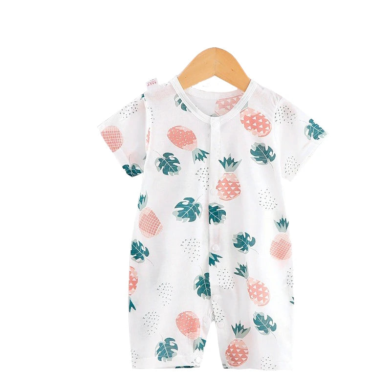 Pelele de algodón para bebé, ropa de dibujos animados para niño pequeño, mono de manga corta para escalar, disfraz infantil para recién nacido, novedad de verano