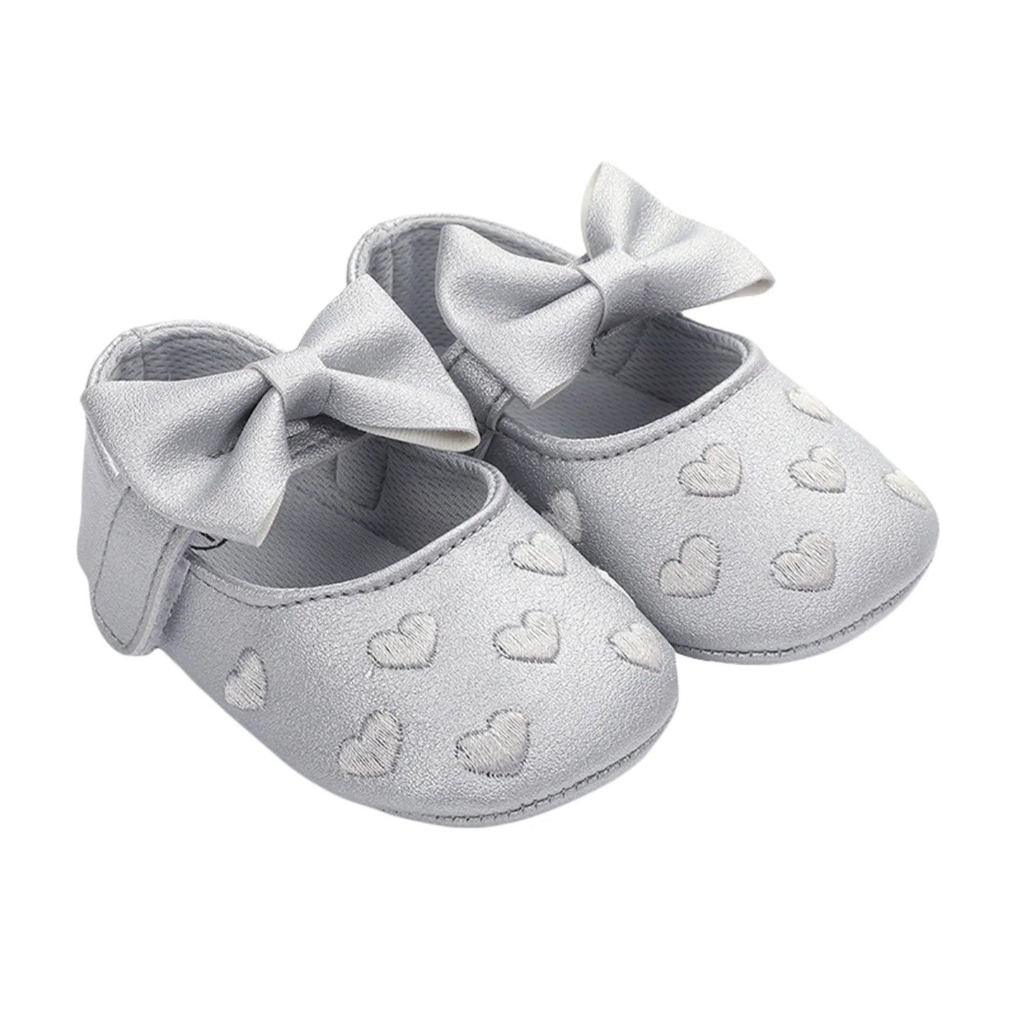 Pudcoco-zapatos planos de piel sintética para niñas, mocasines bonitos con decoración de lazo de corazón, suela suave, antideslizantes, de verano