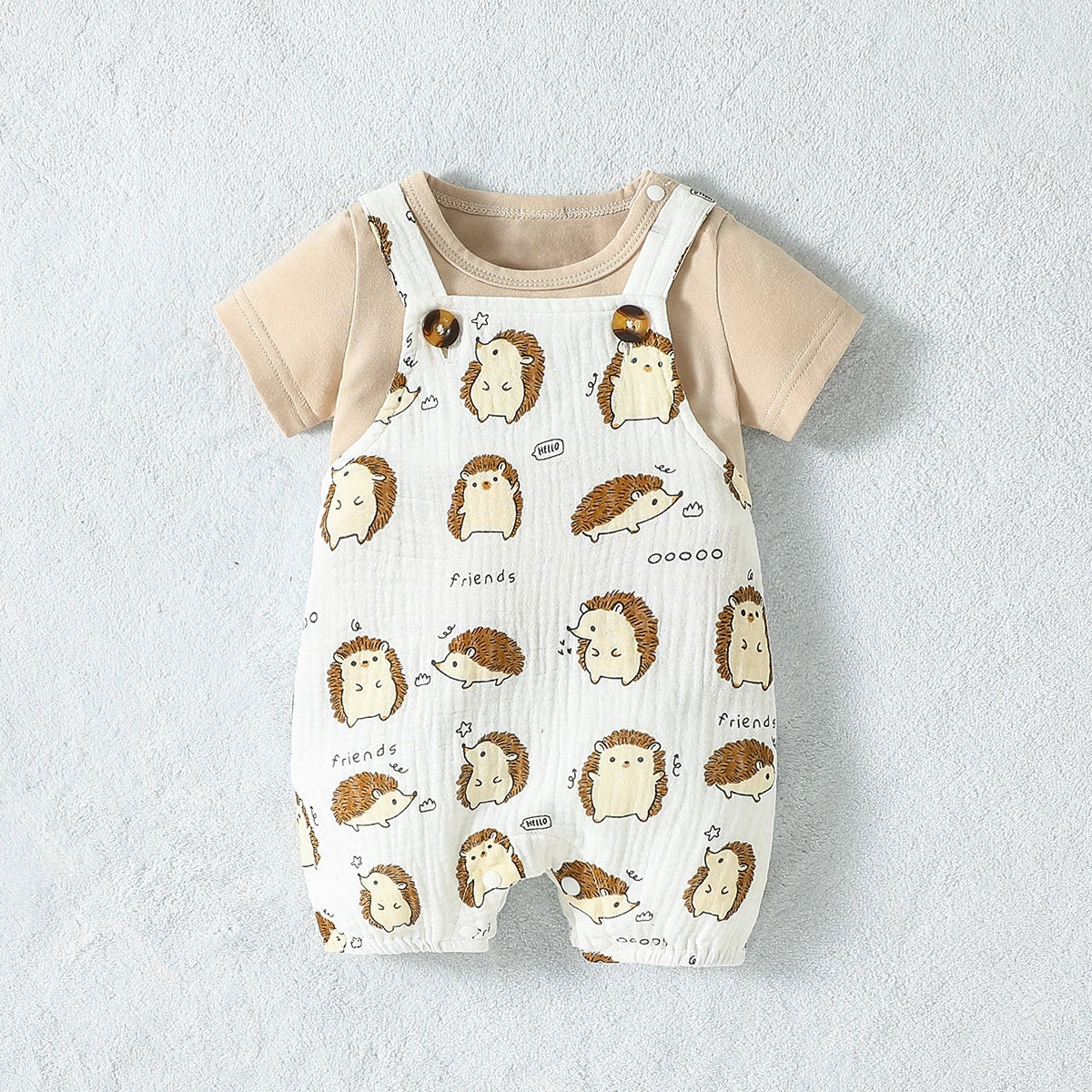 Camiseta de manga corta de verano para bebés, traje de Animal con tirantes para la moda diaria, 2 uds.