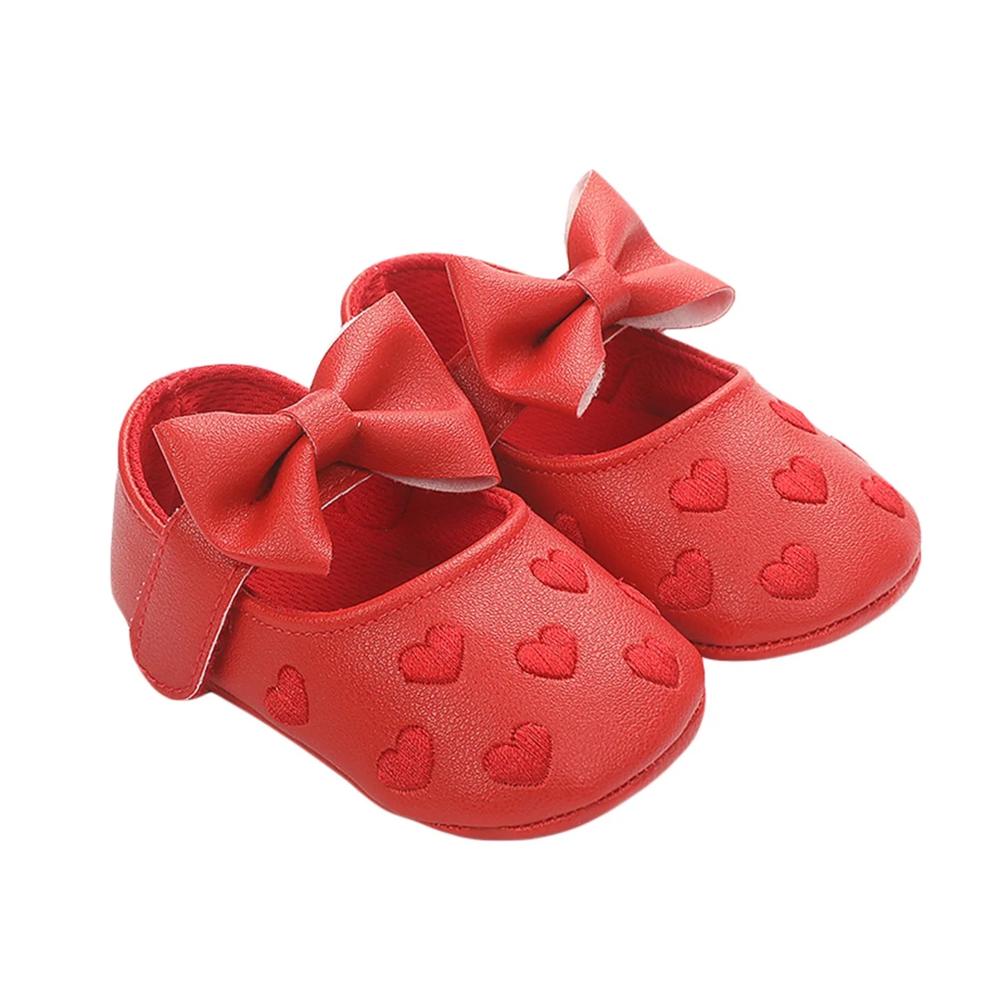 Pudcoco-zapatos planos de piel sintética para niñas, mocasines bonitos con decoración de lazo de corazón, suela suave, antideslizantes, de verano