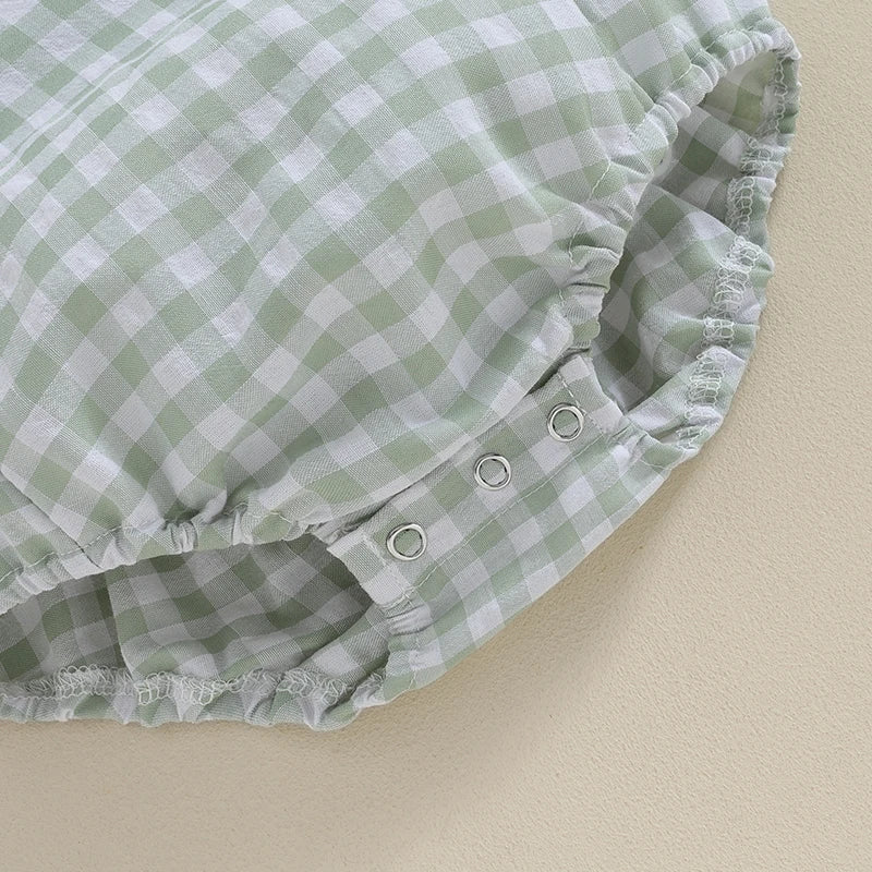 Monos de verano para bebés y niños, pelele informal sin mangas con estampado de rayas a cuadros, ropa infantil para recién nacidos