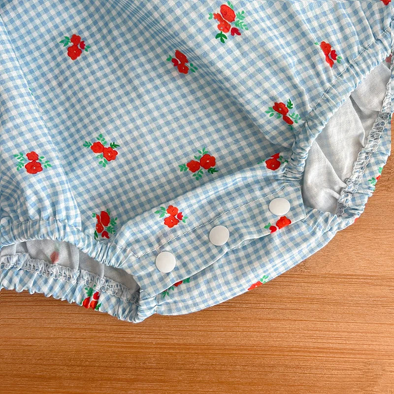 2024 Baby Girls Autumn Clothes Newborn Long Sleeve Bodysuit Toddler Plaid Rompers Infant Clothing Children Cotton Cute Overalls