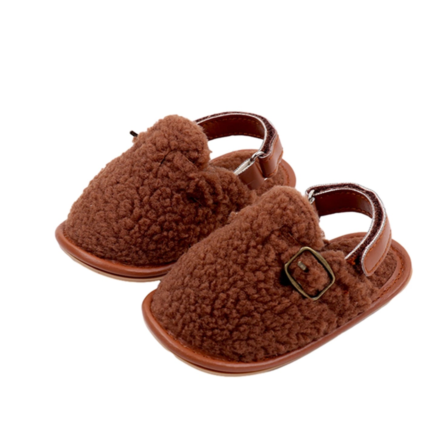 Zapatillas para bebés y niños, zapatos de interior de suela suave antideslizantes de lana Coral, zapatos para primeros pasos para niños de 0 a 18M