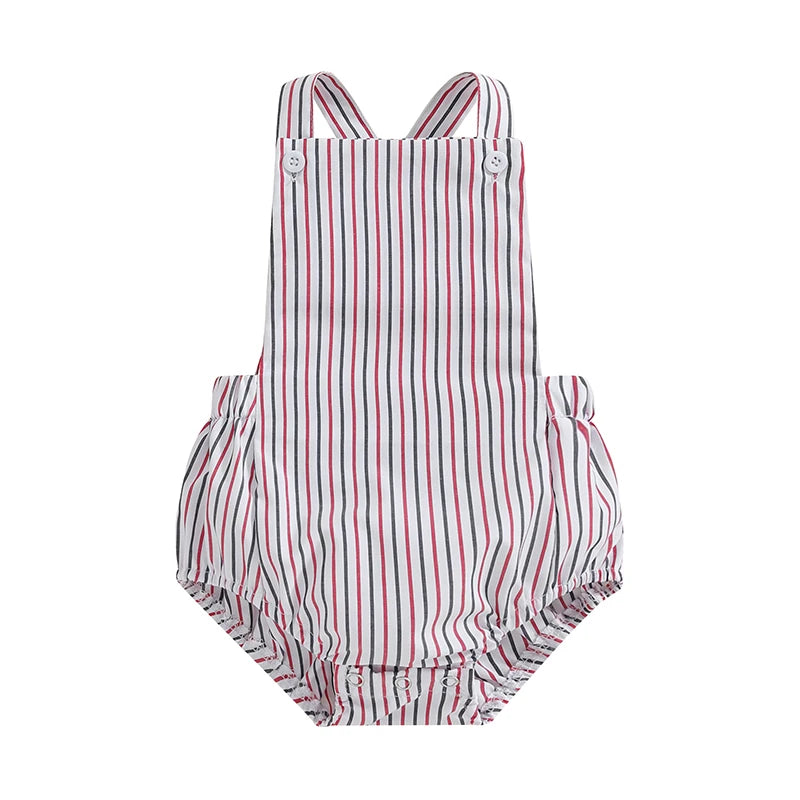 Monos de verano para bebés y niños, pelele informal sin mangas con estampado de rayas a cuadros, ropa infantil para recién nacidos