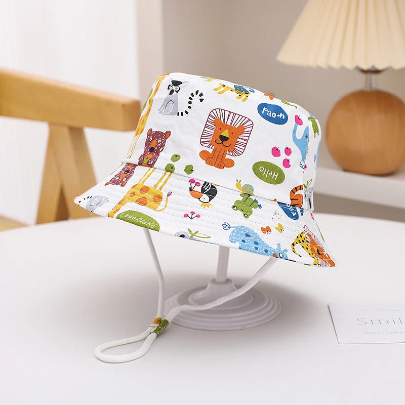 Sombrero de Sol de Panamá para bebé, gorra de pescador de dibujos animados para niño y niña, sombrero de cubo para bebé al aire libre, novedad de verano y otoño