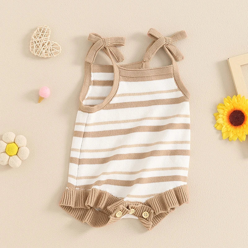 Pudcoco-Pelele de verano para niña, mono sin mangas con volantes y lazo, Mono para recién nacido de 0 a 18 meses