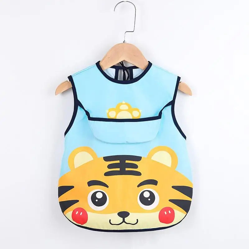 Bufanda de manga larga para bebés y niños pequeños, bata artística impermeable, babero para alimentar, delantal con bolsillo, Baberos Bandana de tela para eructar para niños y niñas