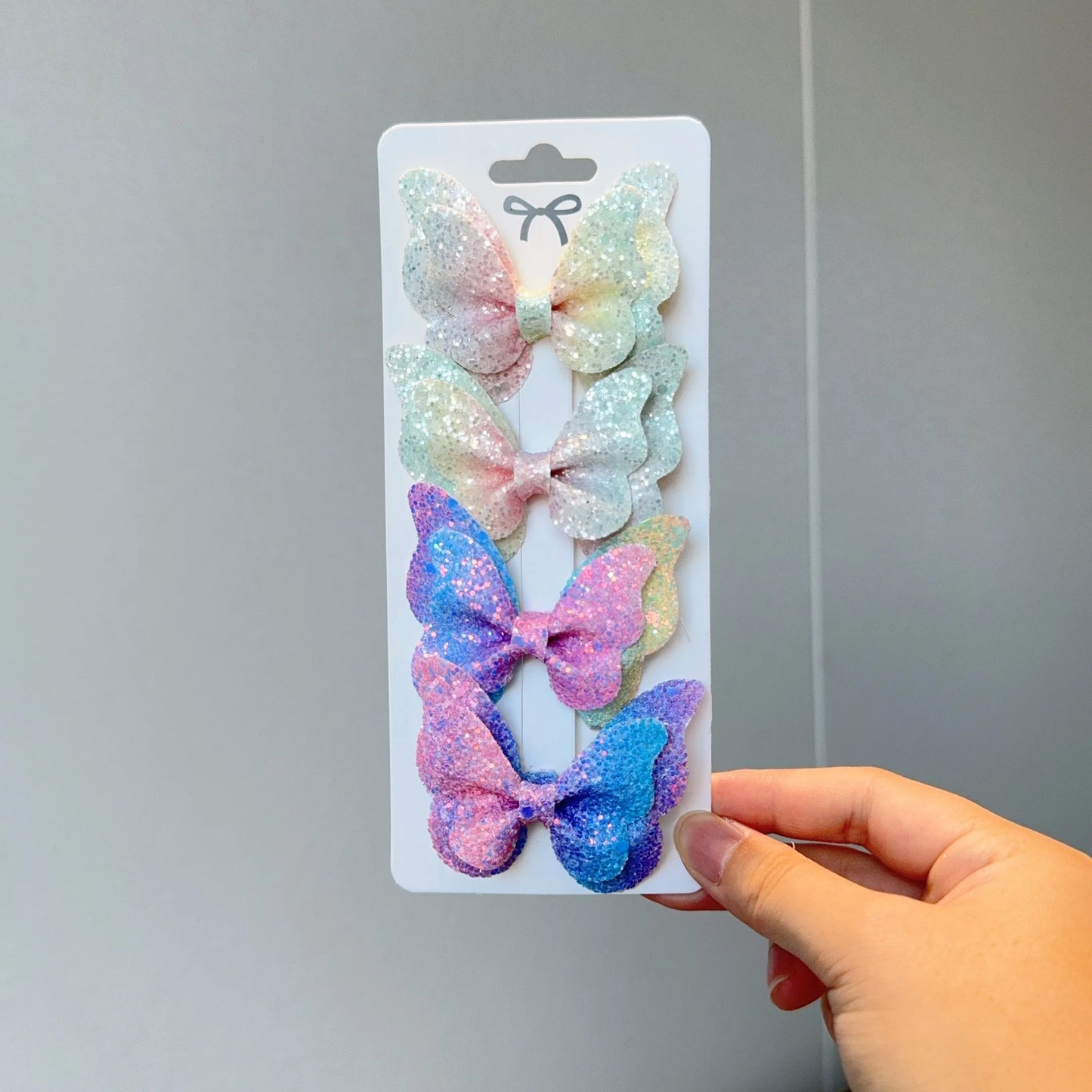 4 Uds. De lazos para el pelo de mariposa lisos y pinzas para el pelo para niñas, accesorios para el cabello de cuero para niños, horquillas, pasadores, tocados de regalo