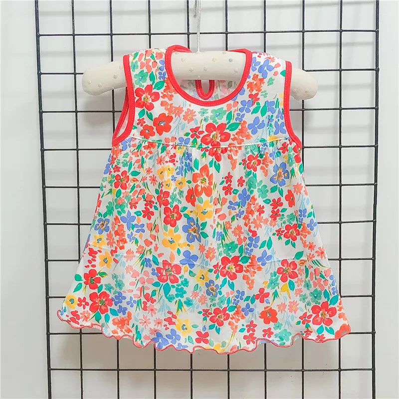 Vestido de algodón para bebé, ropa infantil de moda, estilo floral, Princesa, novedad de verano