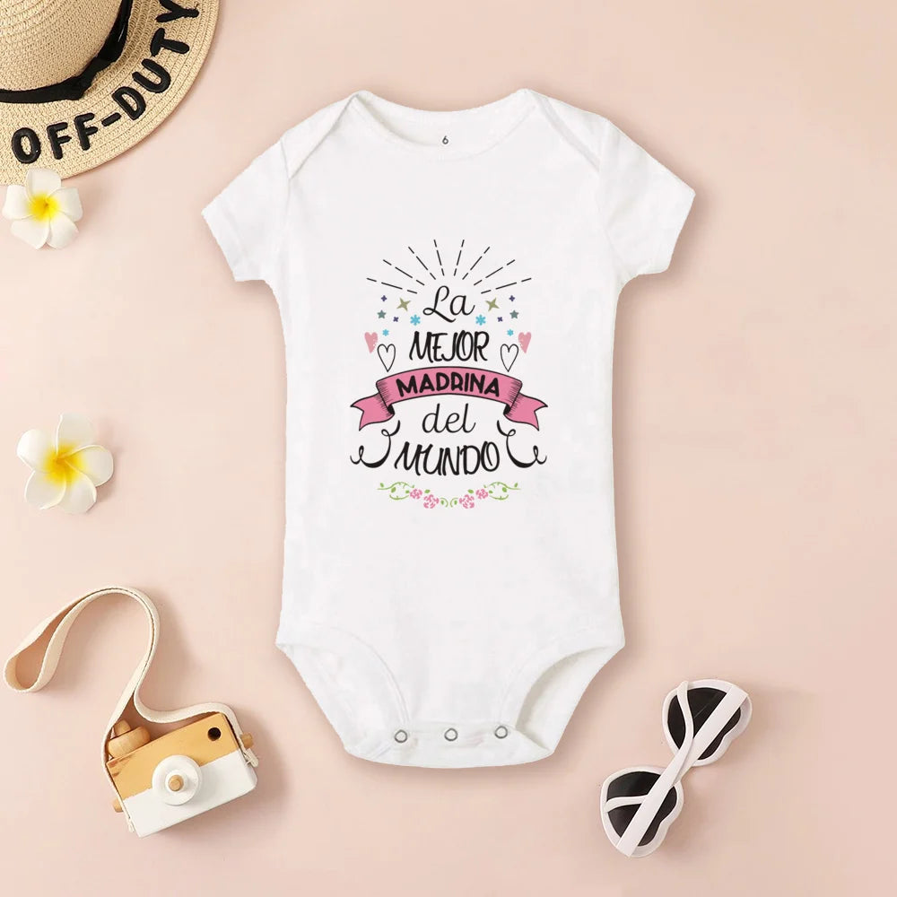 Be You Be My Godmother & Godfather-body con estampado para bebé, ropa de bautismo para Madrina Padrino, monos infantiles de verano